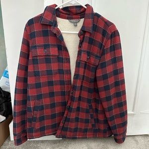 LL Bean Signature Sherpa Lined Flannel- Medium